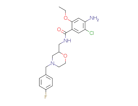 Molecular Structure of 112885-41-3 (4-Amino-5-chloro-2-ethoxy-N-((4-(4-fluorobenzyl)-2-morpholinyl)methyl)benzamide)