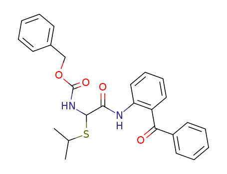 Molecular Structure of 106849-44-9 (Carbamic acid,
[2-[(2-benzoylphenyl)amino]-1-[(1-methylethyl)thio]-2-oxoethyl]-,
phenylmethyl ester)