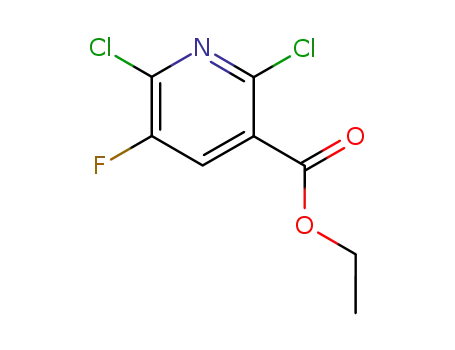 Molecular Structure of 82671-03-2 (ethyl 2,6-dichloro-5-fluoropyridine-3-carboxylate)