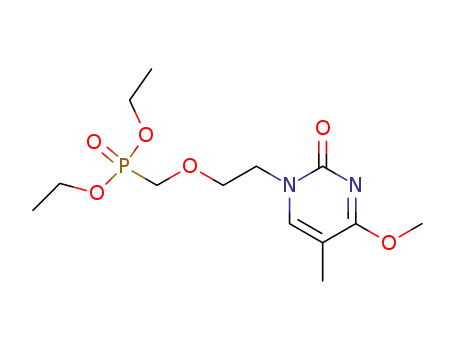 Molecular Structure of 126354-57-2 (Phosphonic acid,
[[2-(4-methoxy-5-methyl-2-oxo-1(2H)-pyrimidinyl)ethoxy]methyl]-, diethyl
ester)