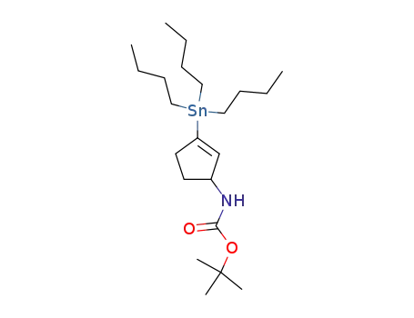Molecular Structure of 129081-77-2 (Carbamic acid, [3-(tributylstannyl)-2-cyclopenten-1-yl]-,
1,1-dimethylethyl ester)