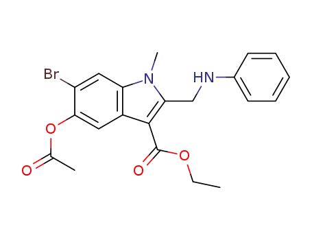 5-Acetoxy-6-bromo-1-methyl-2-phenylaminomethyl-1H-indole-3-carboxylic acid ethyl ester