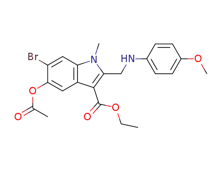 5-Acetoxy-6-bromo-2-[(4-methoxy-phenylamino)-methyl]-1-methyl-1H-indole-3-carboxylic acid ethyl ester