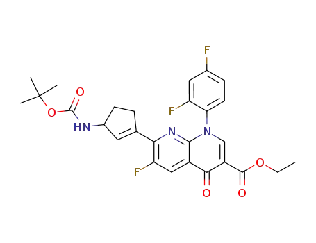 ethyl 1-(2,4-difluorophenyl)-7-<3-<<(1,1-dimethylethoxy)carbonyl>amino>-1-cyclopenten-1-yl>-6-fluoro-1,4-dihydro-4-oxo-1,8-naphthyridine-3-carboxylate