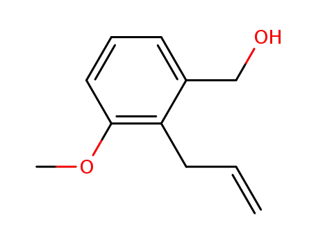Molecular Structure of 136911-16-5 (Benzenemethanol, 3-methoxy-2-(2-propenyl)-)