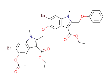 1-methyl-2-phenoxy-3-ethoxycarbonyl-5-(1-methyl-3-ethoxycarbonyl-5-acetoxy-6-bromoindolyl-2-methoxy)-6-bromoindole