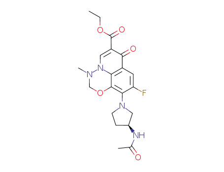 9-((S)-3-Acetylamino-pyrrolidin-1-yl)-8-fluoro-3-methyl-6-oxo-2,3-dihydro-6H-1-oxa-3,3a-diaza-phenalene-5-carboxylic acid ethyl ester
