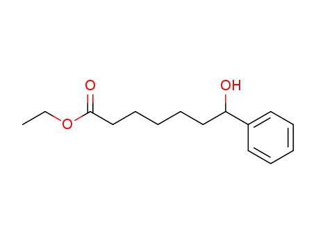 Molecular Structure of 112665-42-6 (7-Hydroxy-7-phenylheptanoic acid ethyl ester)