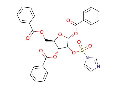 Molecular Structure of 97614-42-1 (2-(1'-Imidazoylsulfonyl)-1,3,5-tri-O-benzoyl-alpha-D-ribofuranose)