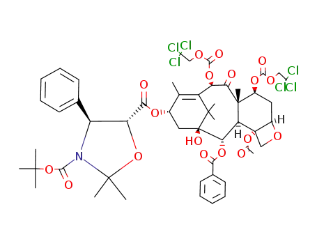 13-{[(3-N-Boc)-2,2-dimethyl-4S-phenyl-1,3-oxazolidin-5R-yl]formyl}-10-deacetyl-7,10-bis{[(2,2,2-trichloroethyl)oxy]carbonyl} Baccatin III