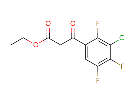 Molecular Structure of 101987-86-4 (Benzenepropanoic acid,3-chloro-2,4,5-trifluoro-b-oxo-, ethyl ester)