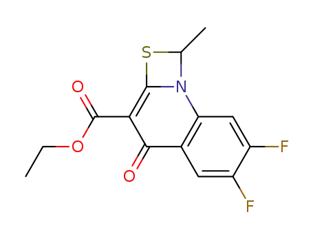 Molecular Structure of 113046-72-3 (Ethyl 6,7-difluoro-1-methyl-4-oxo-4H-[1,3]thiazeto[3,2-a]quinoline-3-carboxylate)