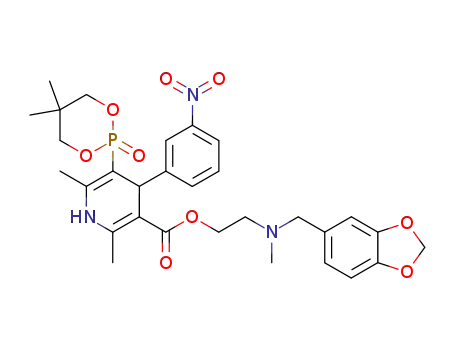 5-(5,5-Dimethyl-2-oxo-2λ5-[1,3,2]dioxaphosphinan-2-yl)-2,6-dimethyl-4-(3-nitro-phenyl)-1,4-dihydro-pyridine-3-carboxylic acid 2-(benzo[1,3]dioxol-5-ylmethyl-methyl-amino)-ethyl ester