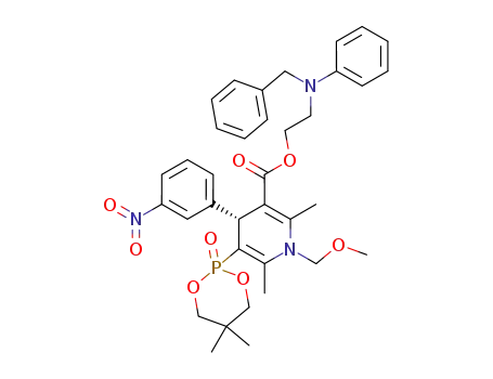 (R)-5-(5,5-Dimethyl-2-oxo-2λ5-[1,3,2]dioxaphosphinan-2-yl)-1-methoxymethyl-2,6-dimethyl-4-(3-nitro-phenyl)-1,4-dihydro-pyridine-3-carboxylic acid 2-(benzyl-phenyl-amino)-ethyl ester