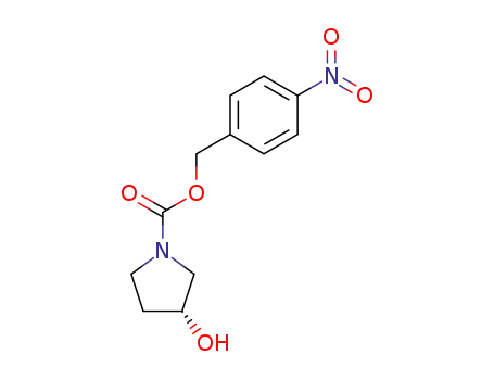 Molecular Structure of 105601-88-5 (1-Pyrrolidinecarboxylic acid, 3-hydroxy-, (4-nitrophenyl)methyl ester,
(3R)-)