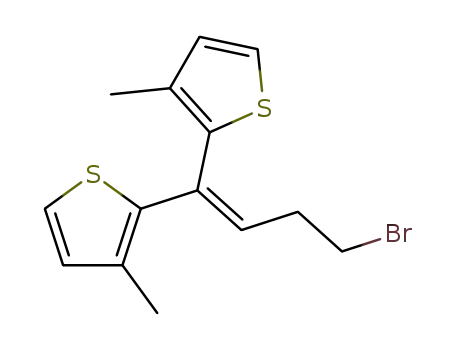 Molecular Structure of 109857-81-0 (4-BROMO-1,1-BIS(3-METHYL-2-THIENYL)-1-BUTENE)