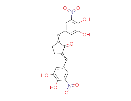 Molecular Structure of 116313-82-7 (Cyclopentanone, 2,5-bis[(3,4-dihydroxy-5-nitrophenyl)methylene]-)