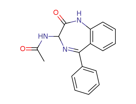 Molecular Structure of 70890-53-8 (N-(2-OXO-5-PHENYL-2,3-DIHYDRO-1H-BENZO[E][1,4]DIAZEPIN-3-YL)-ACETAMIDE)