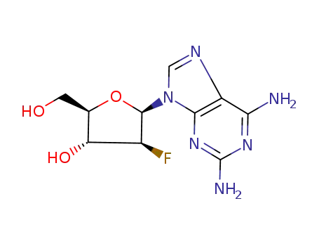 9-(2’-deoxy-2’-fluoro-β-D-arabinofuranos-1’-yl)-2-amino-6-aminopurine