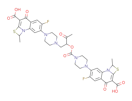 7-<4-<1-<4-(3-carboxy-6-fluoro-1-methyl-4-oxo-4H-<1,3>thiazeto<3,2-a>quinolin-7-yl)>-1-piperazinylmethyl>-2-oxopropoxycarbonyl>-1-piperazinyl>-6-fluoro-1-methyl-4-oxo-4H-<1,3>thazeto<3,2-a>quinoline-3-carboxylic acid