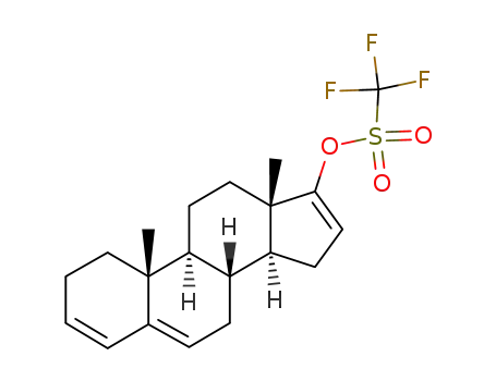 Molecular Structure of 154229-36-4 (Androsta-3,5,16-trien-17-ol Trifluoromethanesulfonate)