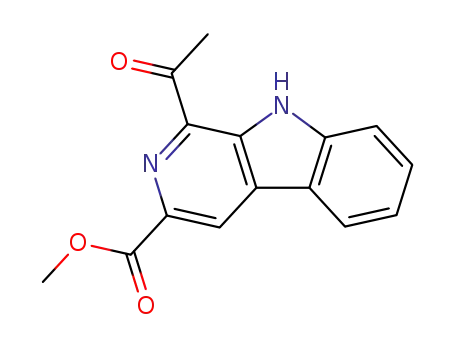 Molecular Structure of 66154-37-8 (9H-Pyrido[3,4-b]indole-3-carboxylic acid, 1-acetyl-, methyl ester)