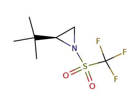 Molecular Structure of 200351-78-6 (Aziridine, 2-(1,1-dimethylethyl)-1-[(trifluoromethyl)sulfonyl]-, (2S)-)