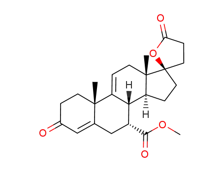 Molecular Structure of 95716-70-4 ((7a,17a)-17-Hydroxy-3-oxo-pregna-4,9(11)-diene-7,21-dicarboxylicacid g-lactone methyl ester)