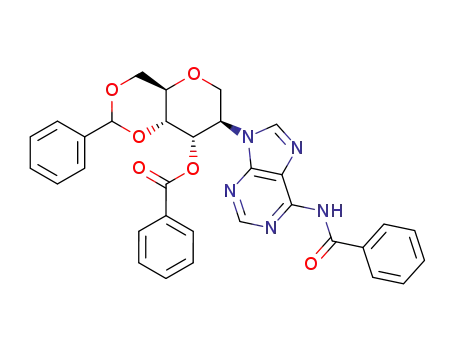Benzoic acid (4aR,7R,8S,8aS)-7-(6-benzoylamino-purin-9-yl)-2-phenyl-hexahydro-pyrano[3,2-d][1,3]dioxin-8-yl ester