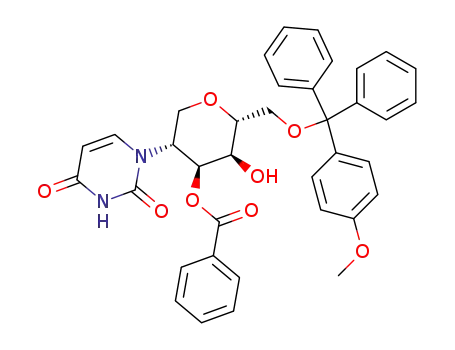 1,5-anhydro-3-O-benzoyl-6-O-monomethoxytrityl-2-deoxy-2-(uracil-1-yl)-D-altro-hexitol