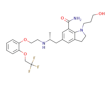 1H-Indole-7-carboxamide,2,3-dihydro-1-(3-hydroxypropyl)-5-[(2R)-2-[[2-[2-(2,2,2-trifluoroethoxy)phenoxy]ethyl]amino]propyl]-