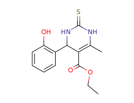 5-Pyrimidinecarboxylic acid, 1,2,3,4-tetrahydro-4-(2-hydroxyphenyl)-6-methyl-2-thioxo-, ethyl ester