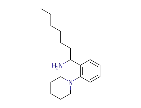 Molecular Structure of 219921-62-7 (Benzenemethanamine, a-hexyl-2-(1-piperidinyl)-)