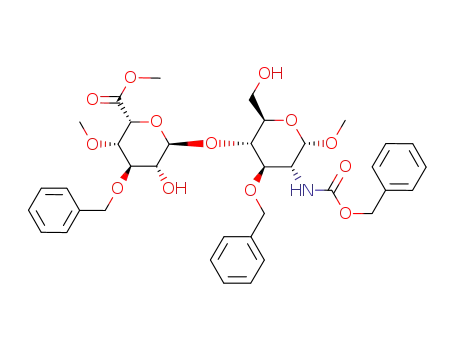 (2R,3S,4R,5R,6R)-4-Benzyloxy-6-((2R,3S,4R,5R,6S)-4-benzyloxy-5-benzyloxycarbonylamino-2-hydroxymethyl-6-methoxy-tetrahydro-pyran-3-yloxy)-5-hydroxy-3-methoxy-tetrahydro-pyran-2-carboxylic acid methyl ester