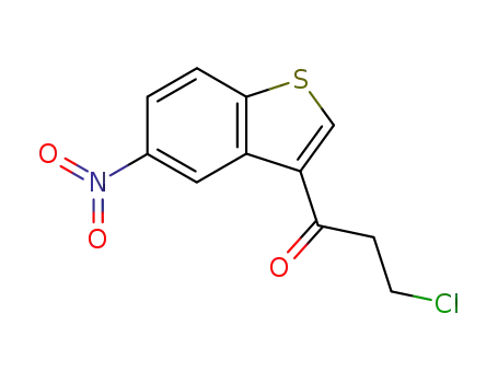 Molecular Structure of 219907-04-7 (1-Propanone, 3-chloro-1-(5-nitrobenzo[b]thien-3-yl)-)