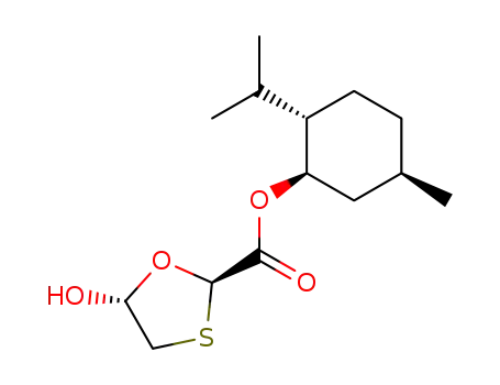 Molecular Structure of 147126-62-3 ((2R,5R)-5-Hydroxy-1,3-oxathiolane-2-carboxylic acid (1R,2S,5R)-5-methyl-2-(1-methylethyl)cyclohexyl ester)