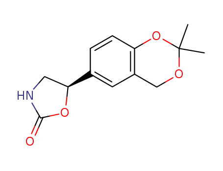 Molecular Structure of 452339-73-0 (2-Oxazolidinone, 5-(2,2-dimethyl-4H-1,3-benzodioxin-6-yl)-, (5R)-)