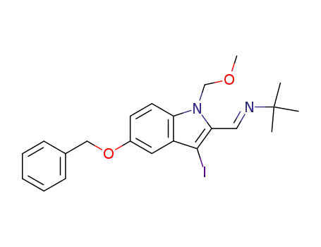 5-benzyloxy-3-iodo-1-(methoxymethyl)indole-2-methylene-tertbutylamine
