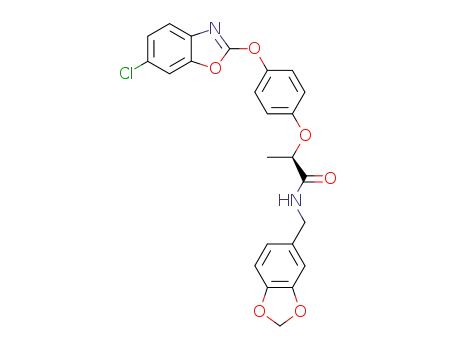 N-benzo[1,3]dioxol-5-ylmethyl-2-[4-(6-chloro-benzooxazol-2-yloxy)-phenoxy]-propionamide