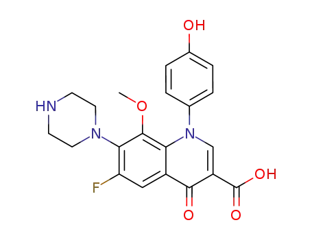 6-fluoro-1-(4-hydroxy-phenyl)-8-methoxy-4-oxo-7-piperazin-1-yl-1,4-dihydro-quinoline-3-carboxylic acid