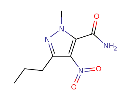 Molecular Structure of 139756-01-7 (1-Methyl-4-nitro-3-propyl-(1H)-pyrazole-5-carboxamide)