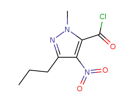Molecular Structure of 360068-47-9 (1H-Pyrazole-5-carbonyl chloride, 1-methyl-4-nitro-3-propyl-)