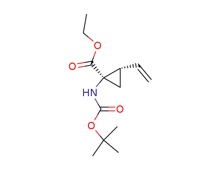 Molecular Structure of 259217-95-3 (Cyclopropanecarboxylic acid, 1-[[(1,1-dimethylethoxy)carbonyl]amino]-2-ethenyl-, ethyl ester, (1R,2S)-)