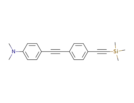 Molecular Structure of 910467-59-3 (N,N-diMethyl-4-((4-((triMethylsilyl)ethynyl) phenyl)ethynyl)benzenaMine)