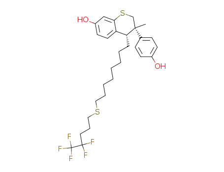 3-(4-hydroxyphenyl)-3-methyl-4-[8-(4,4,5,5,5-pentafluoropentylsulfanyl)octyl]thiochroman-7-ol