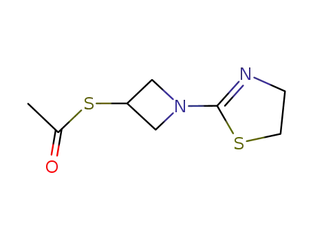 Molecular Structure of 161715-28-2 (3-Acetylthio-1-(1,3-thiazolin-2-yl)azetidine)
