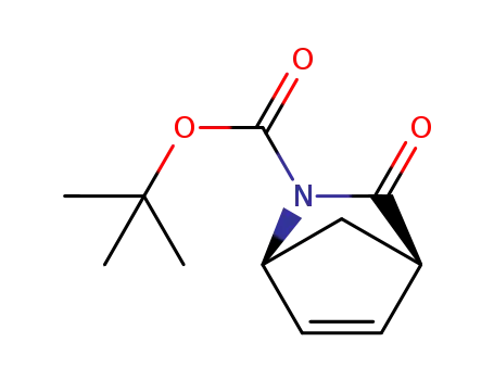 Molecular Structure of 200002-41-1 (2-Azabicyclo[2.2.1]hept-5-ene-2-carboxylic acid, 3-oxo-,1,1-dimethylethyl ester, (1S,4R)-)