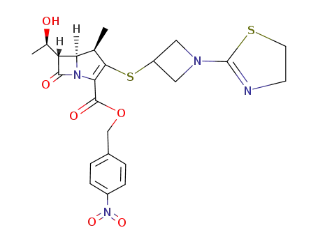 1-Azabicyclo[3.2.0]hept-2-ene-2-carboxylic acid, 3-[[1-(4,5-dihydro-2-thiazolyl)-3-azetidinyl]thio]-6-[(1R)-1-hydroxyethyl]-4-methyl-7-oxo-, (4-nitrophenyl)methyl ester, (4R,5S,6S)-