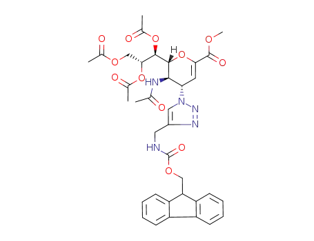 5-acetylamino-4-{4-[(9H-fluoren-9-ylmethoxycarbonylamino)methyl]-[1,2,3]triazol-1-yl}-6-(1,2,3-triacetoxypropyl)-5,6-dihydro-4H-pyran-2-carboxylic acid methyl ester