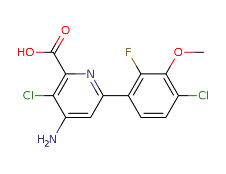 4-amino-3-chloro-6-(4-chloro-2-fluoro-3-methoxyphenyl)-2-pyridinecarboxylic acid